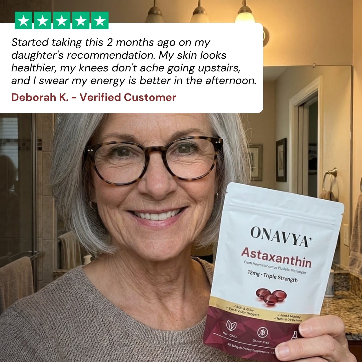 Onavya Astaxanthin 12mg Softgels